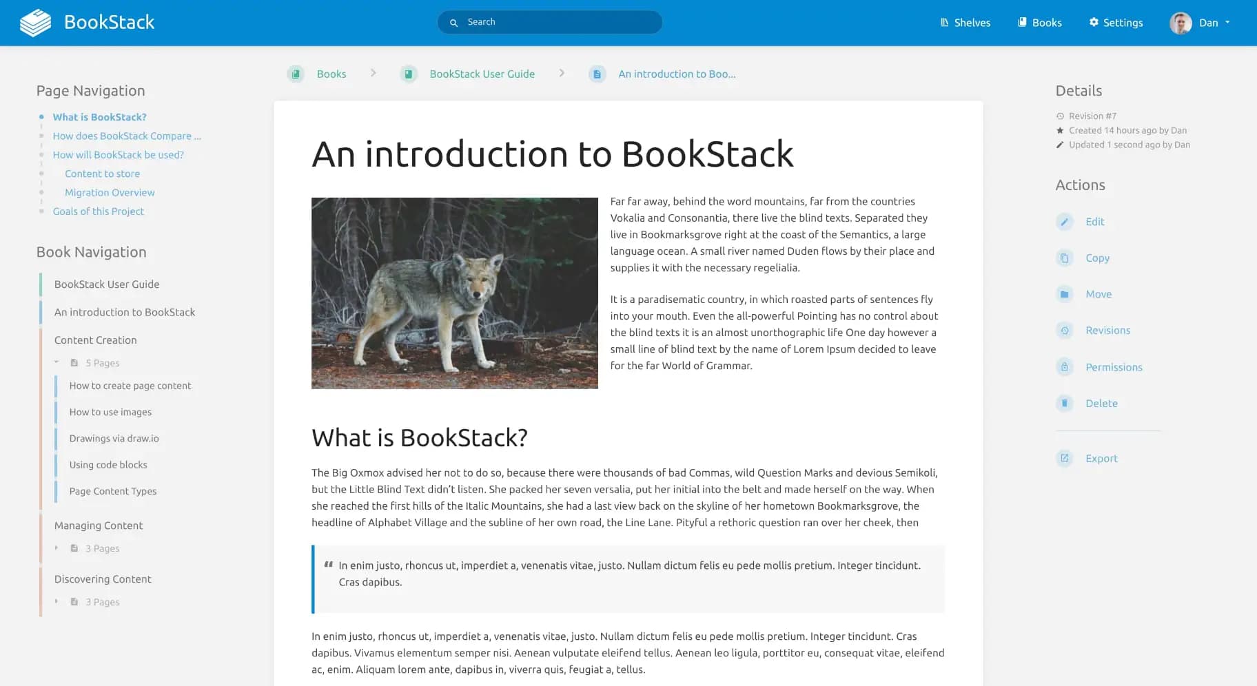 Webpage showing 