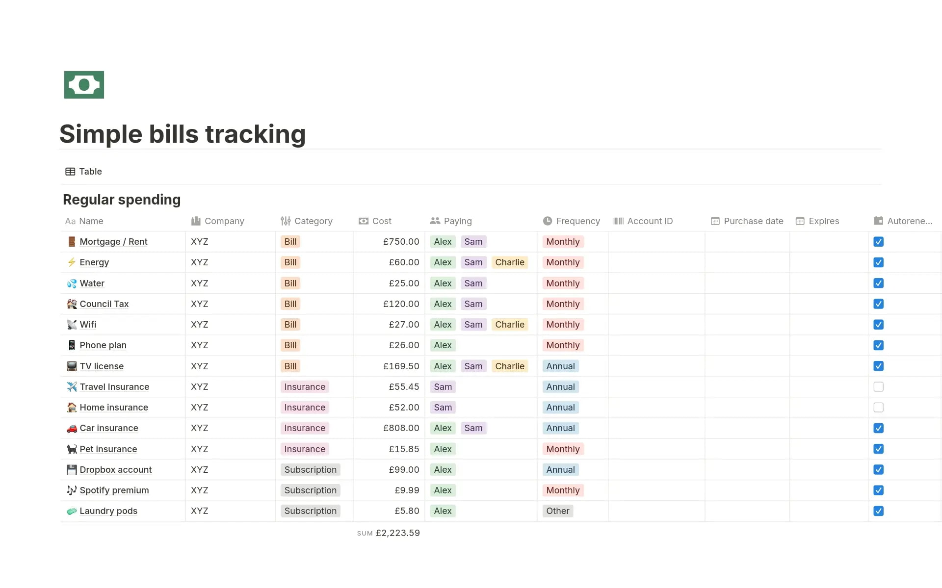 Interfaz de Notion para 