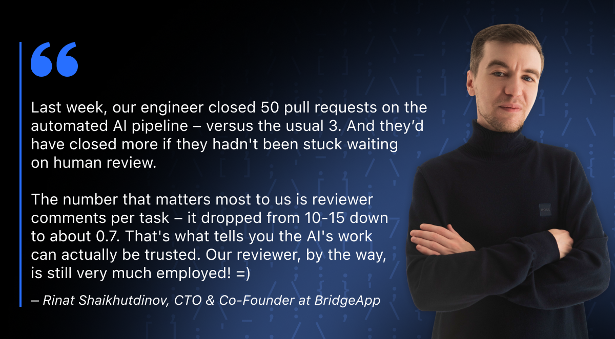 Rinat Shaikhutdinov, CTO and Co-Founder at BridgeApp, discusses AI pipeline efficiency.